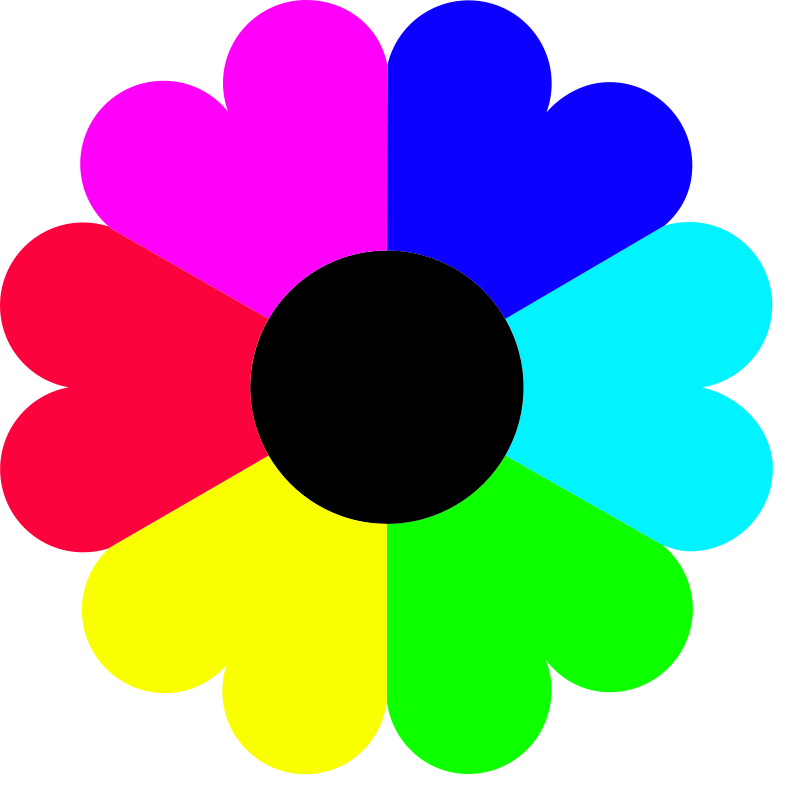Flower 7 colors Free Vector