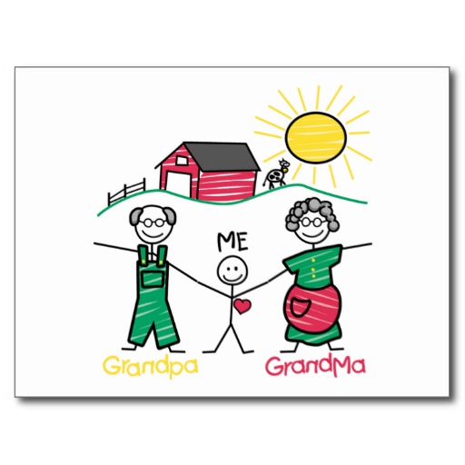 Grandpa Grandma & Me Post Card from Zazzle.