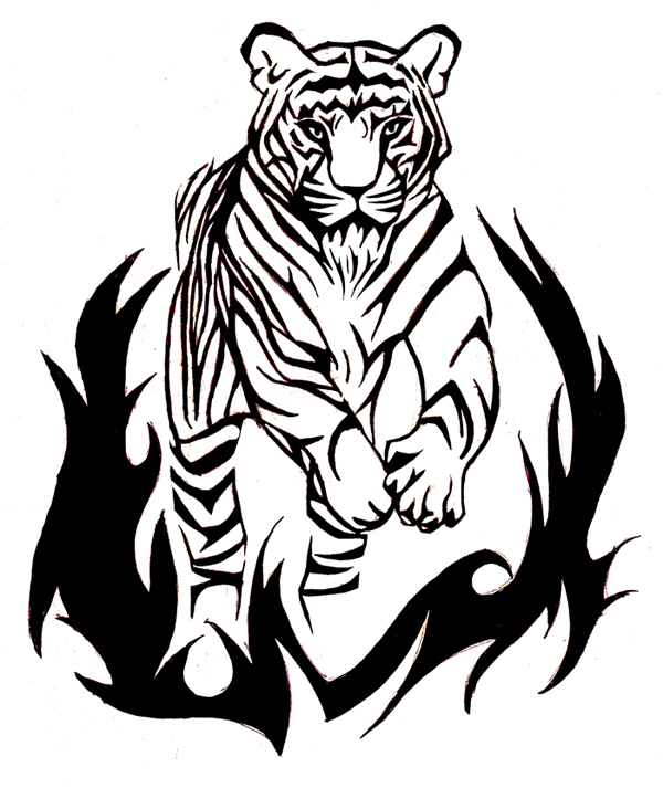 Jumping Tiger Tattoo - ClipArt Best