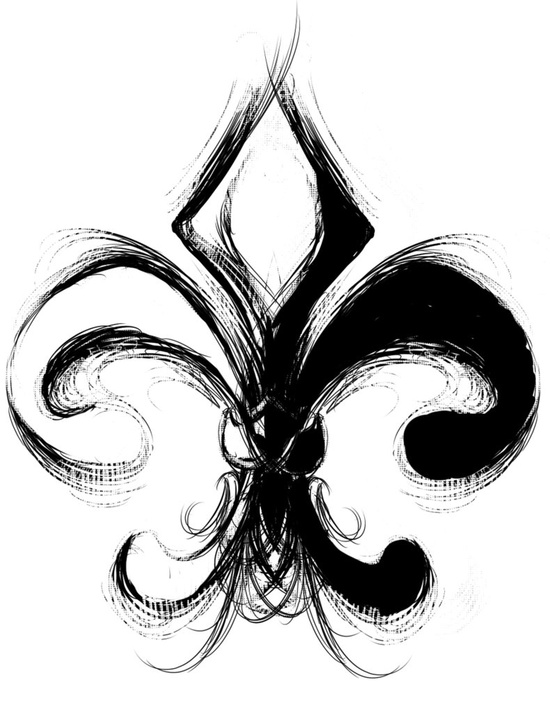 Black White Fleur De Lis Tattoo Sample | Tattoobite.