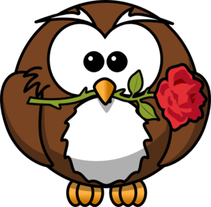 Owl With Rose clip art - vector clip art online, royalty free ...