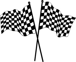 Trophy with checkered flag clipart