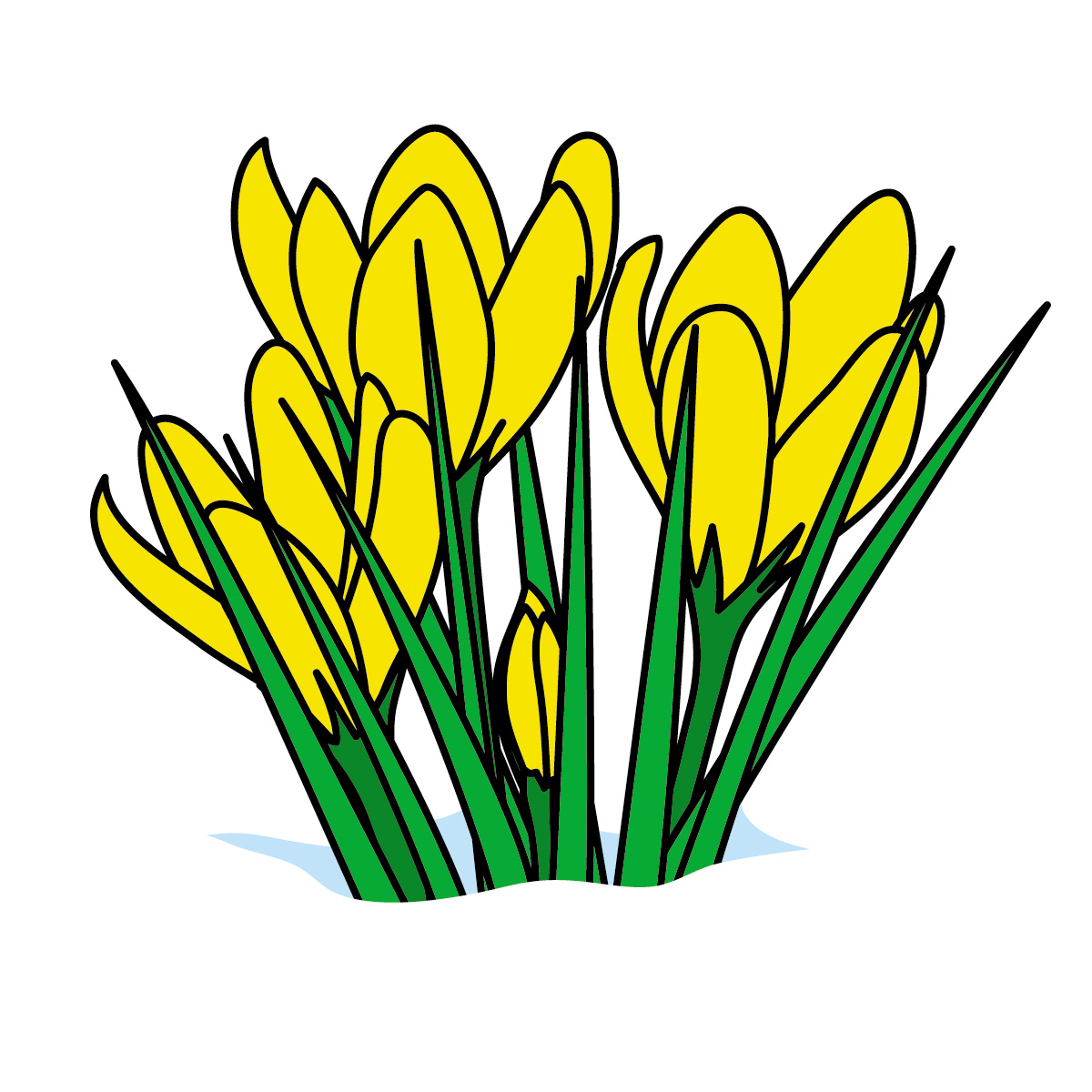 Spring flowers page breaks clipart