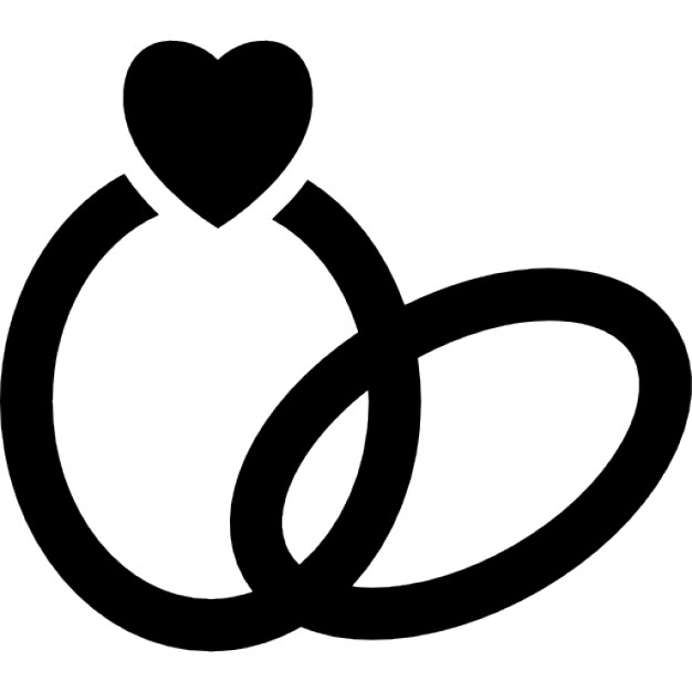 Wedding rings with a heart Icons | Free Download