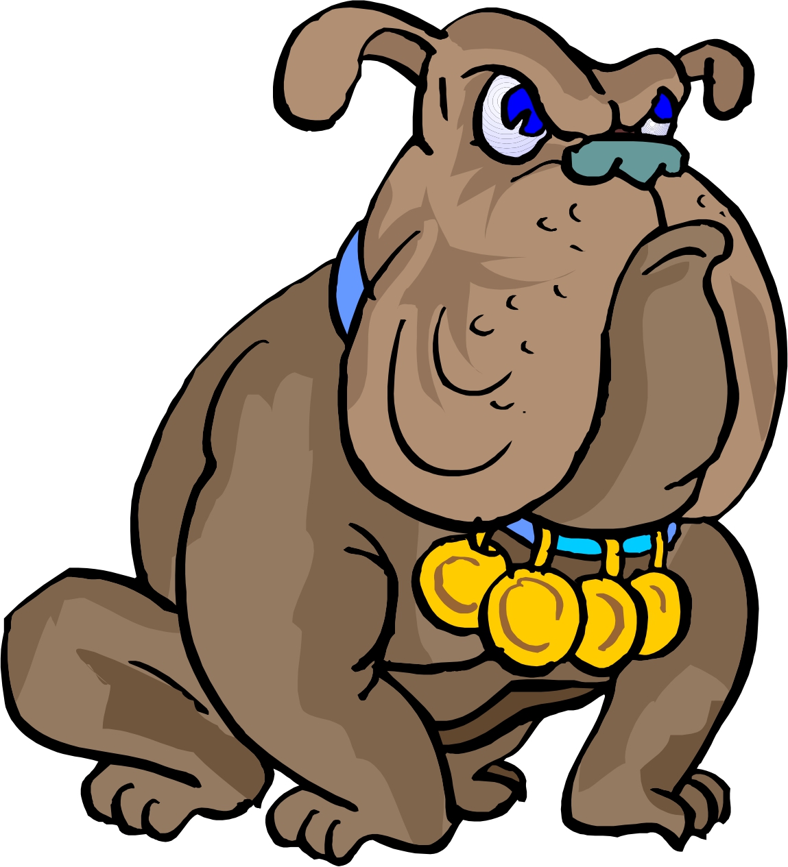 Bull dog with bat clipart