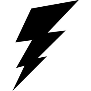 Lightning bolt clipart black and white