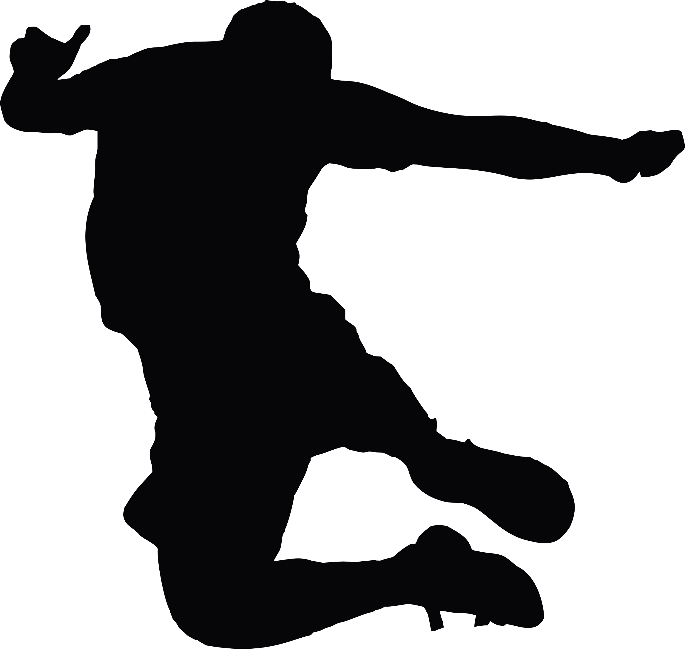 Clipart - Jumping Man Silhouette 3