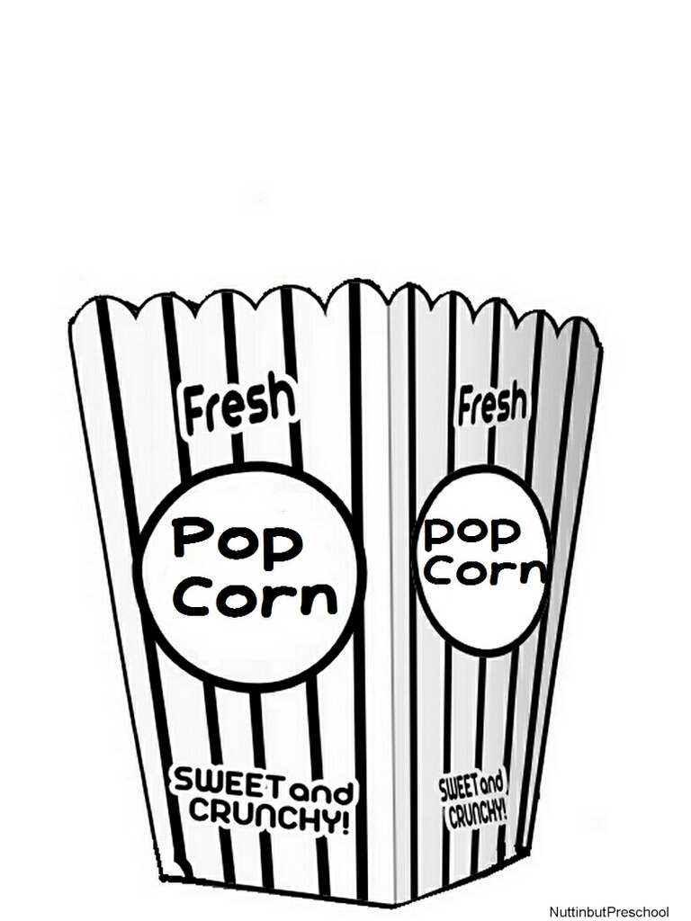 Popcorn bucket clipart black and white