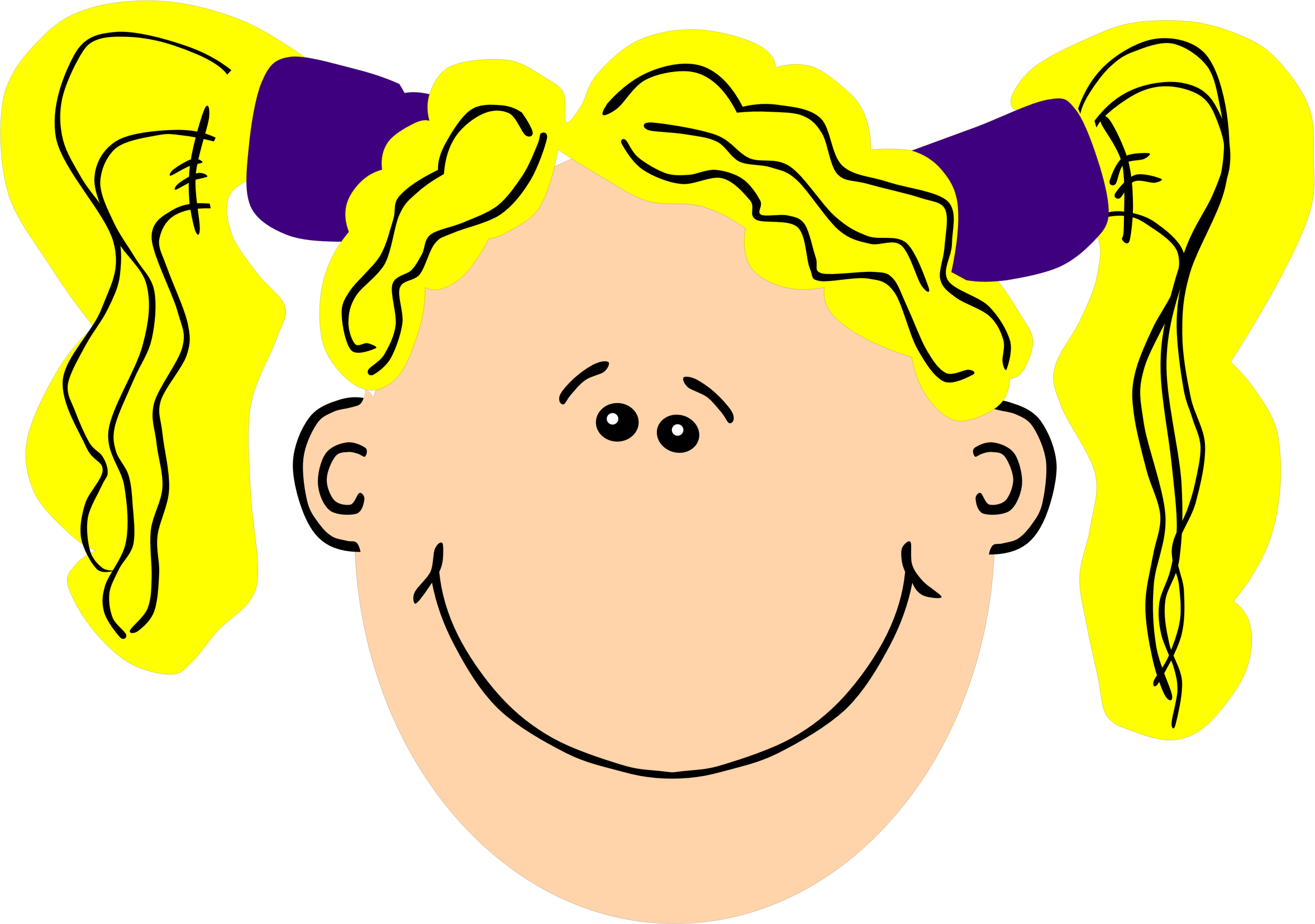 Clipart - blond girl with pigtails