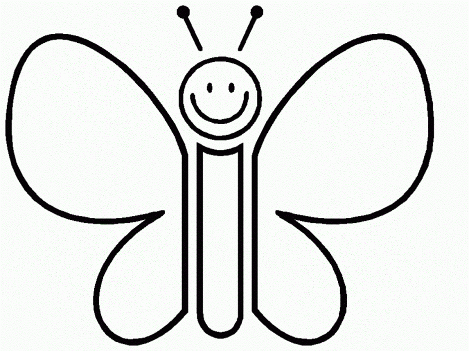 Simple butterfly clipart black and white