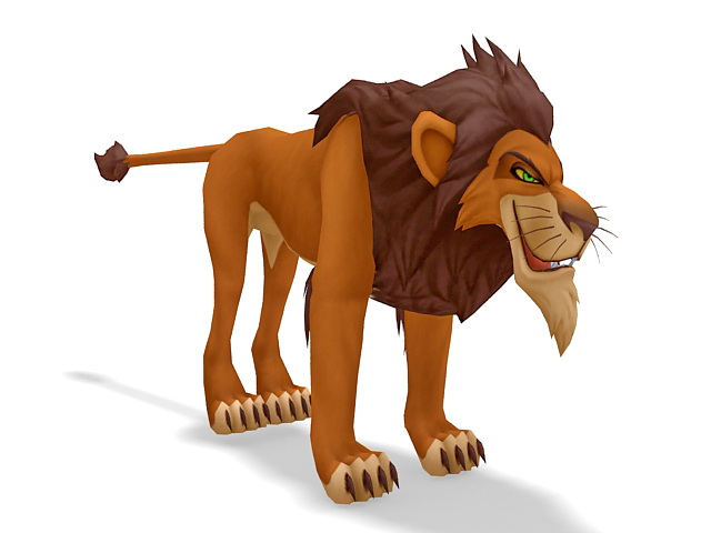 Lion King Scar cartoon character 3d model 3ds Max files free ...