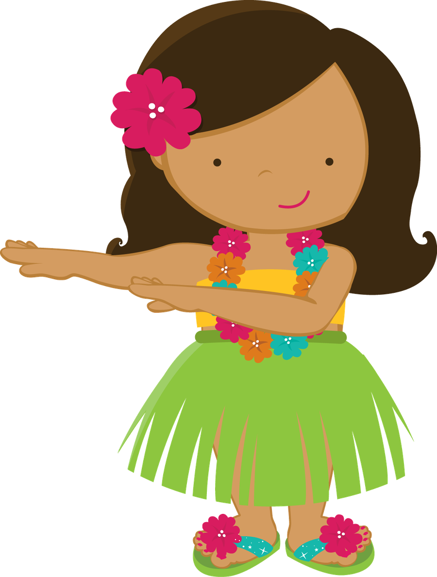 Hawaiian hula girl clipart