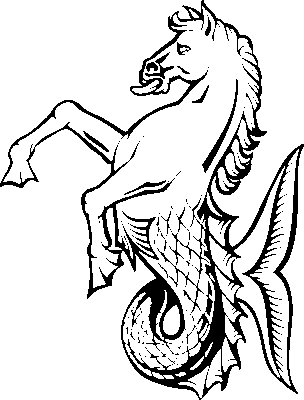 Free Heraldry Clipart - Heraldic clipart seahorse2