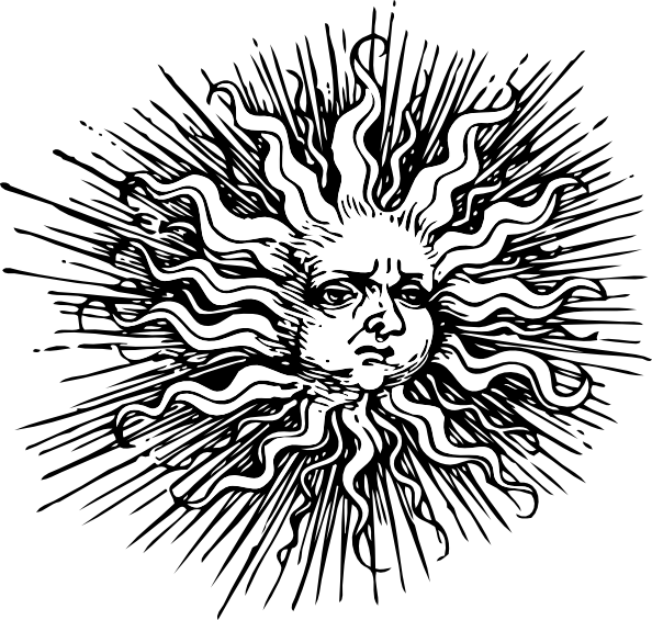 Ornate Sun clip art - vector clip art online, royalty free ...