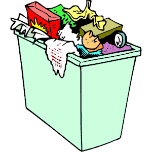 Full trash can clipart