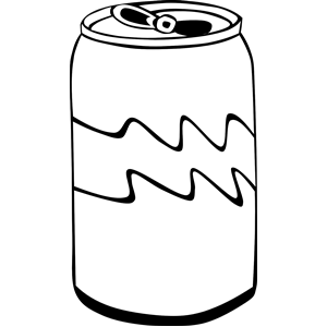 Soda can clipart black and white