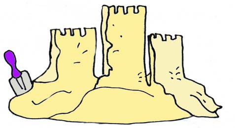 Cartoon sand castle clipart