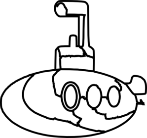 Submarine clipart black and white