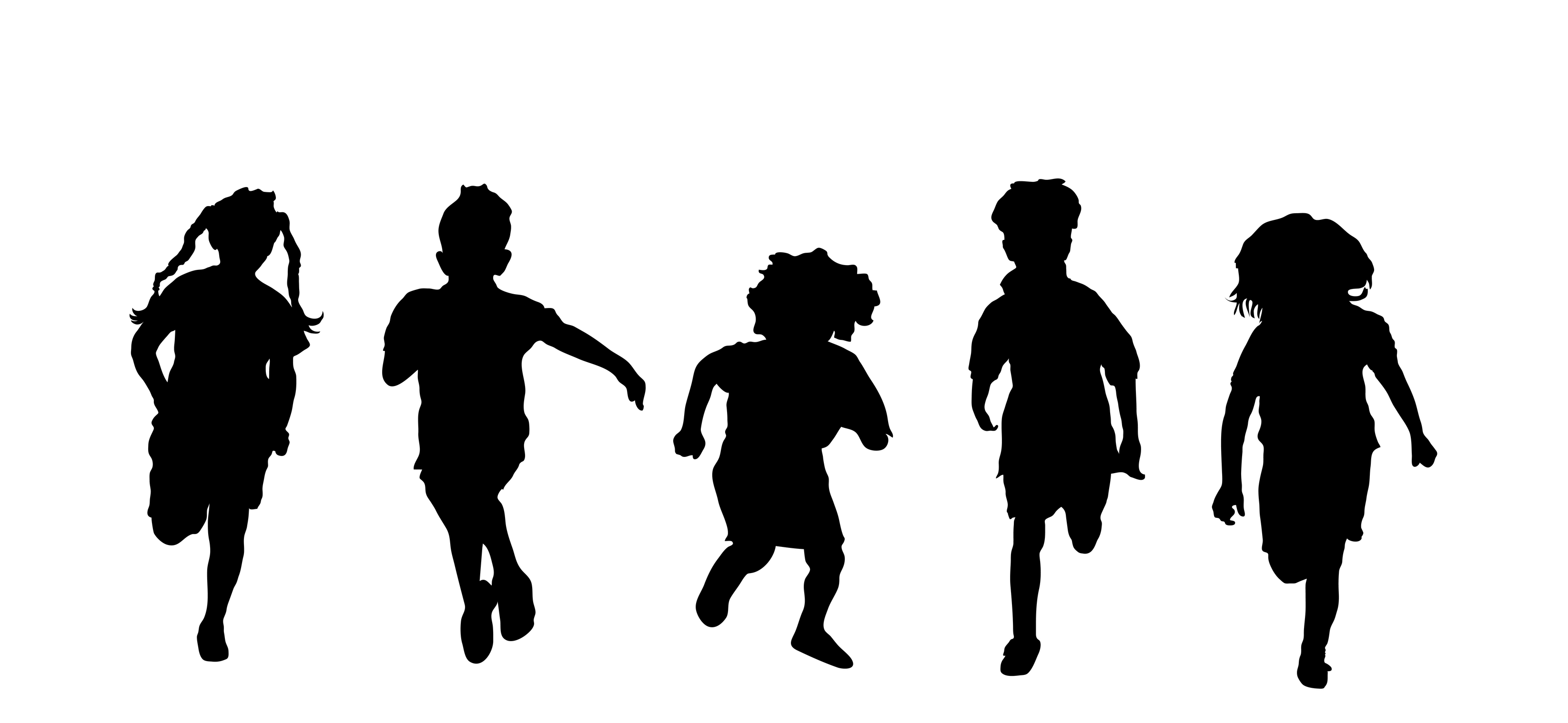 Clipart silhouette child playing