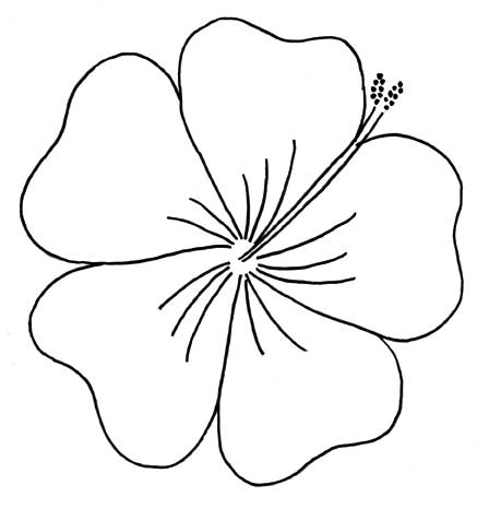 Hawaiian flower outline clipart