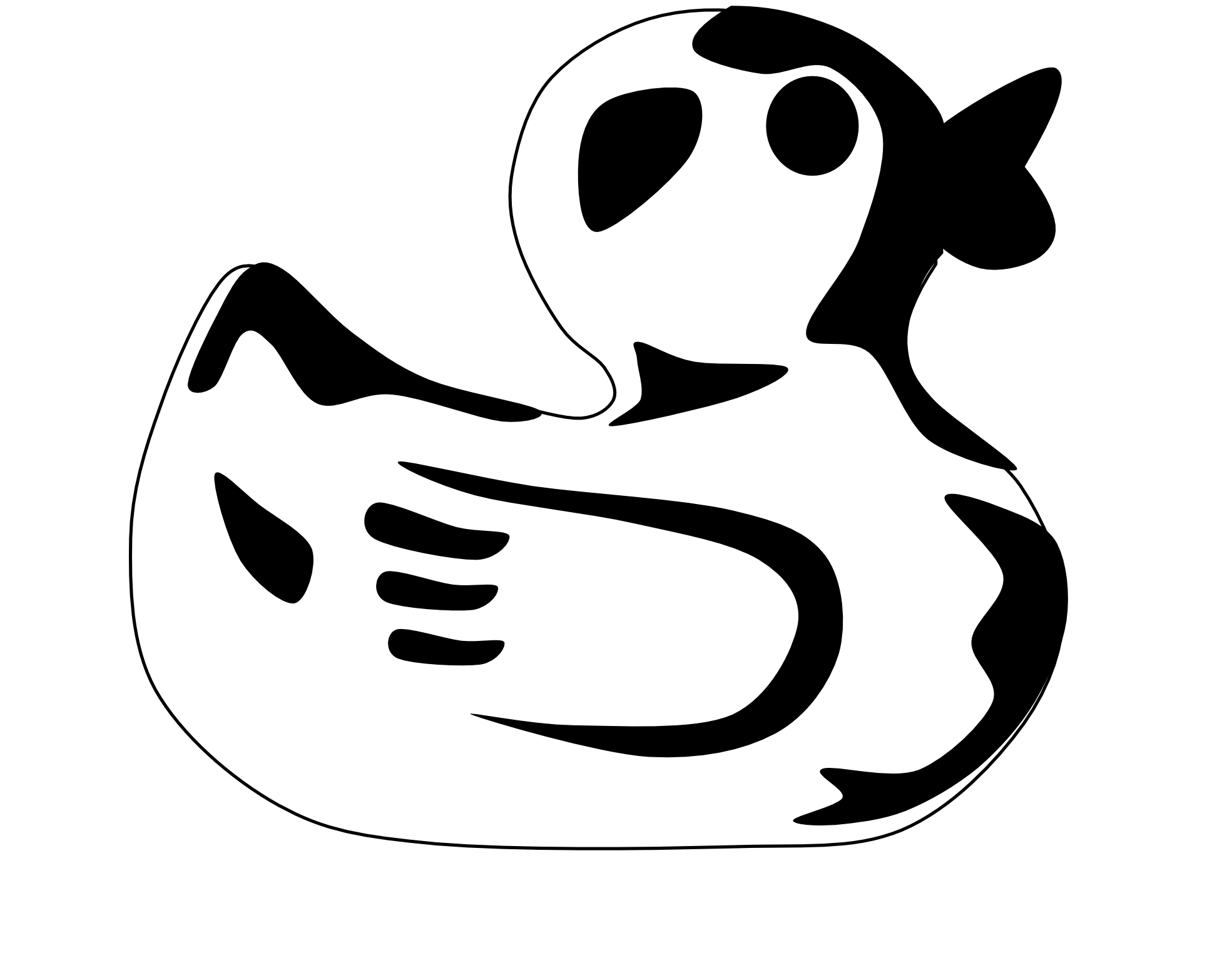 Duck Black And White Clipart