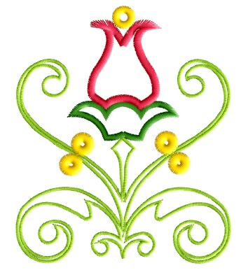 Outlines Embroidery Design: Tulip Flower Fantasy from King Graphics