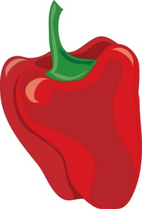Red and green peppers clipart