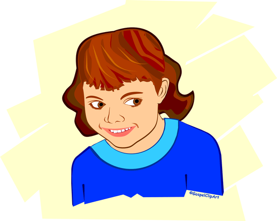 Smiling girl clipart