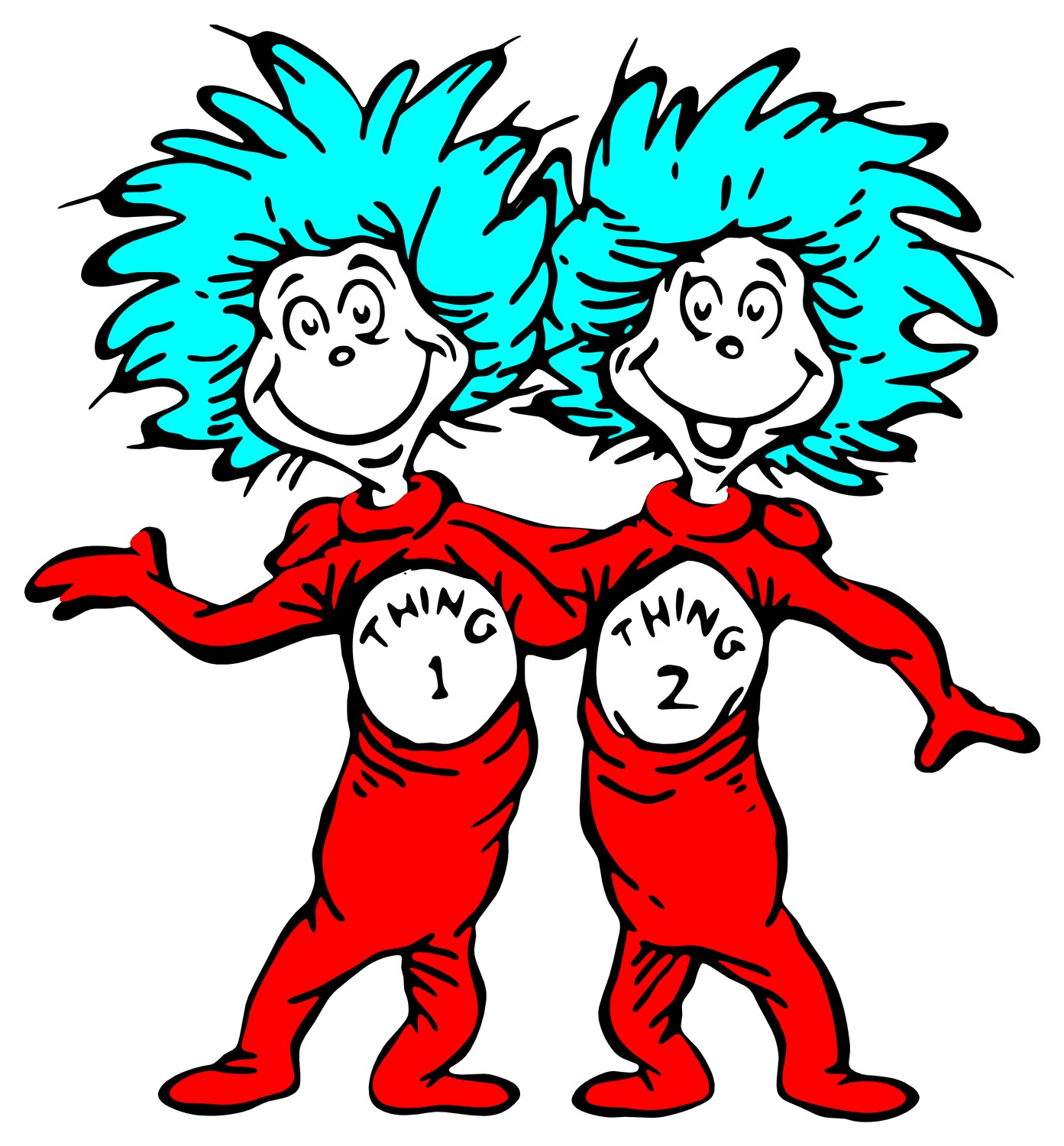 Dr. Seuss Thing 1 And Thing 2 Clipart