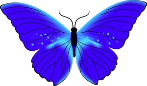 Blue butterfly free clipart