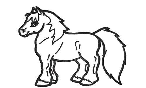 Animals(King Graphics) Embroidery Design: Pony Outline from King ...