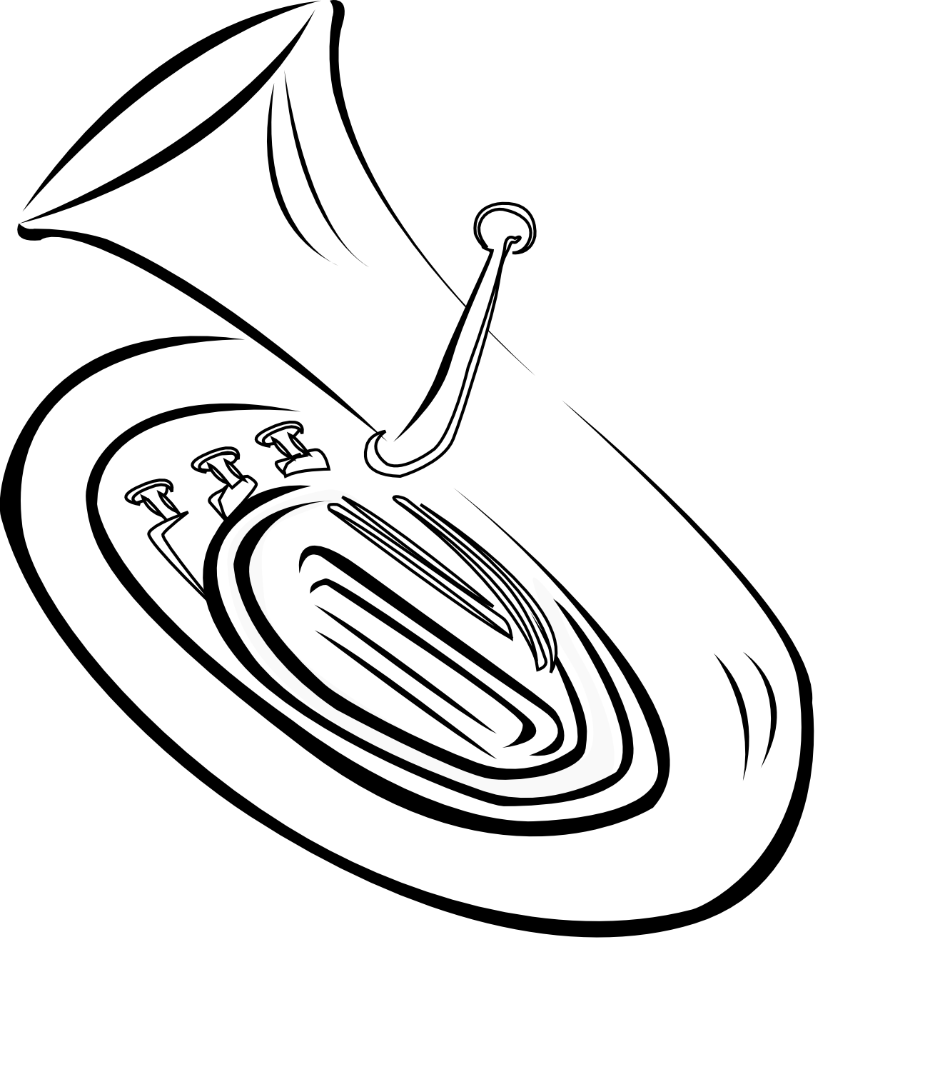 ArtFavor tuba 02 black white line art Scalable ...