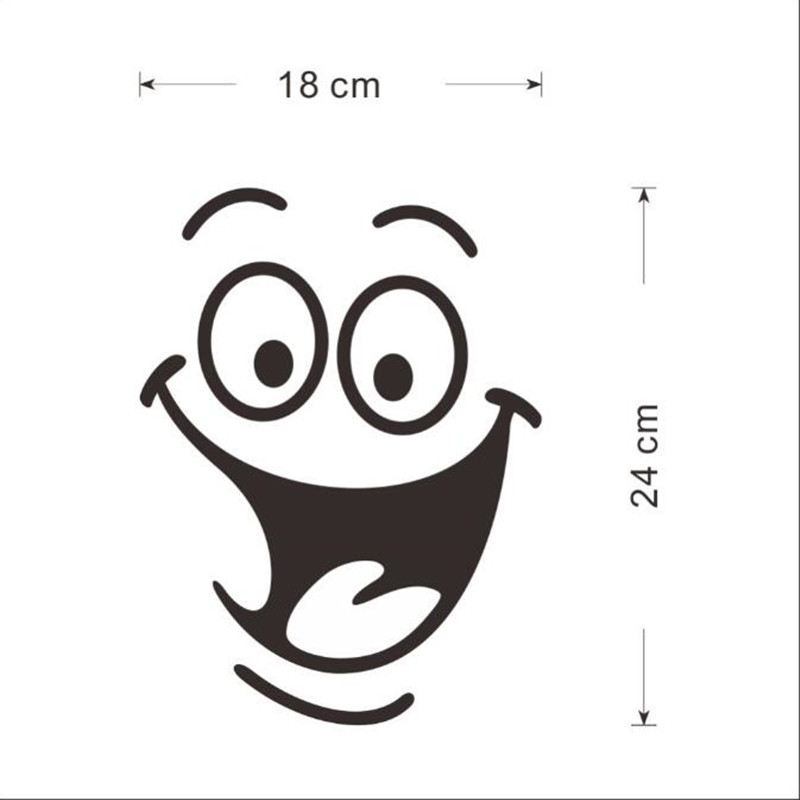 Funny Big Mouth Smile Face Toilet Stickers WC Bathroom Wall ...