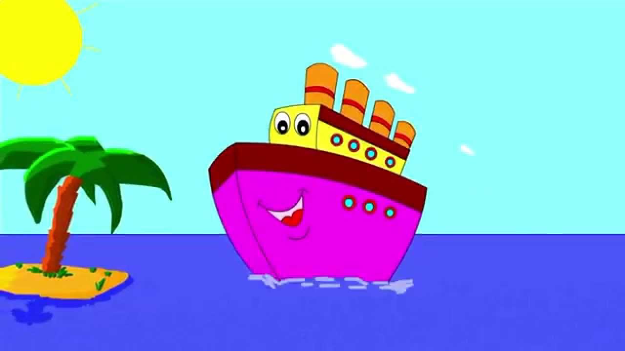 Let's color a steamship! Learning colors. Cartoon-coloring book ...