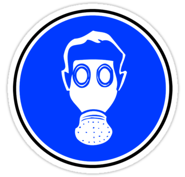 Gas Mask Sign" Stickers by SignShop | Redbubble