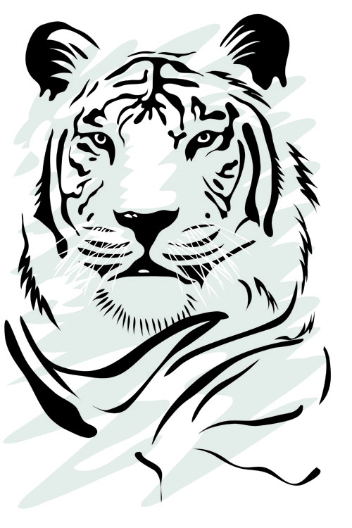 Set of tiger elements vector 02 - Vector Animal free download