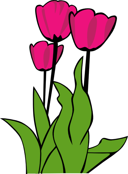 Tulips In Bloom Clip Art - vector clip art online ...