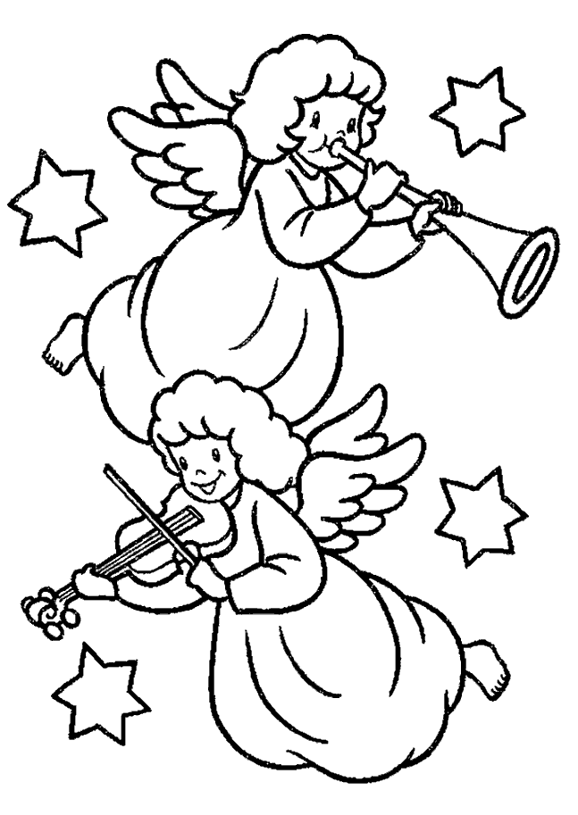 Christmas angel Coloring Pages