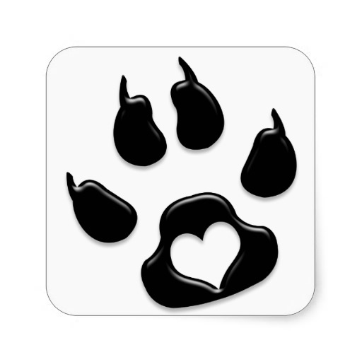 Cat's Paw Print Black Sticker from Zazzle.