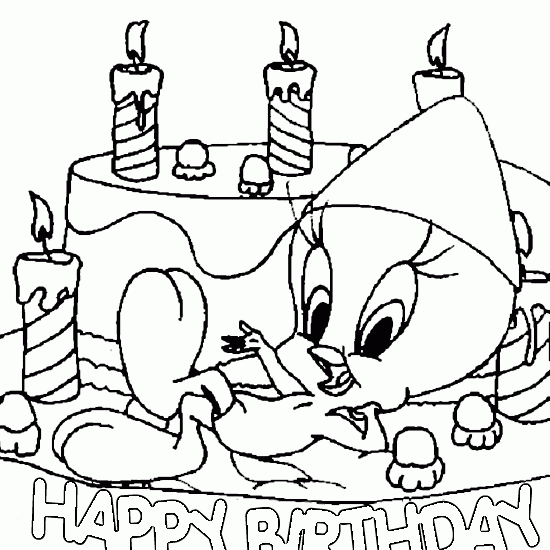 birthday coloring tweety sylvester party page
