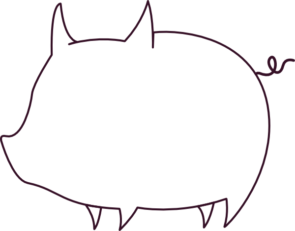 Pig Outline Clip Art - vector clip art online ...