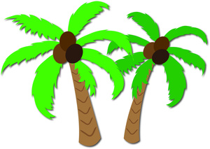 Coconut Trees Clipart Image - Palm Trees with Coconuts