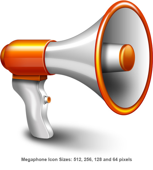 Megaphone icon (vector PSD) - GraphicsFuel