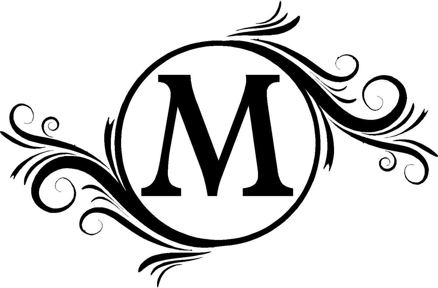 Letter m monogram clipart