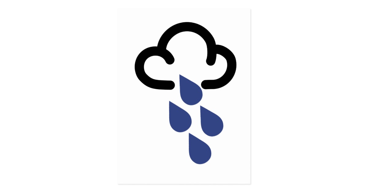 Heavy Rain: Retro weather forecast symbol Postcard | Zazzle