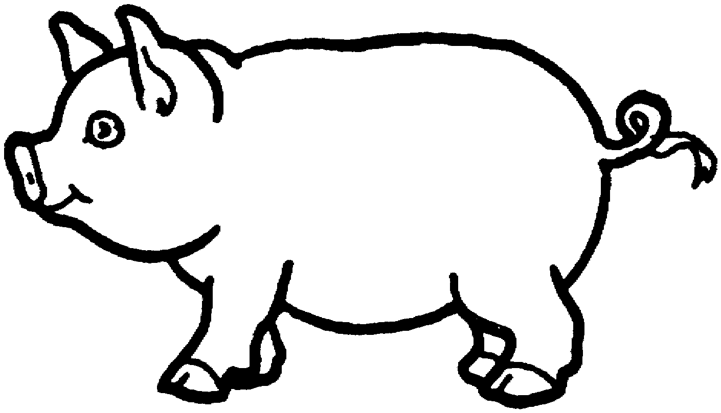 Black and white pig clipart