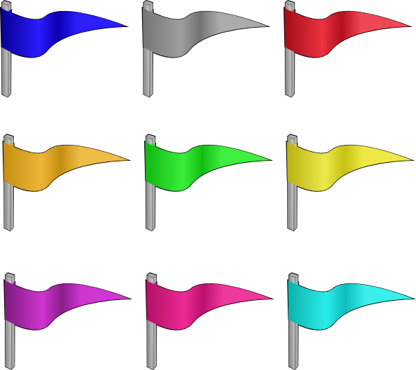 Colored Flags clip art Free Vector