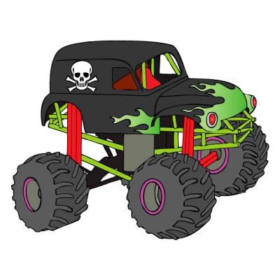 Gravedigger Monster Truck Wall Decal by Kowalla