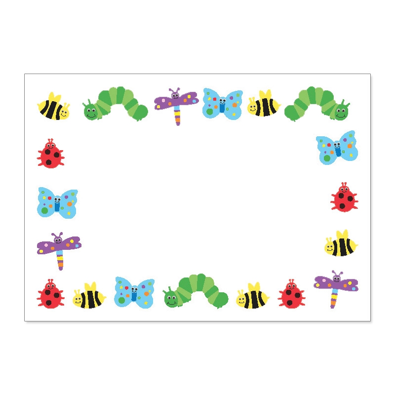 Cute and Colorful "Bug" Border - Free Clipart Images