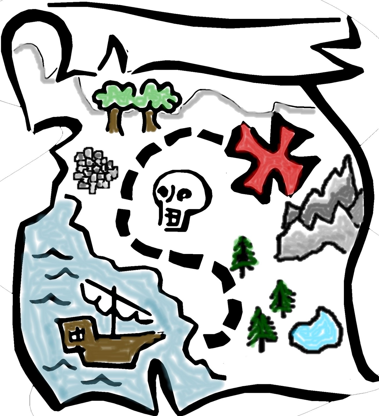 Cartoon Treasure Maps Clipart - Free to use Clip Art Resource